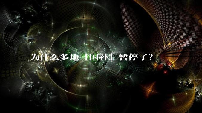 为什么多地「国补」暂停了？